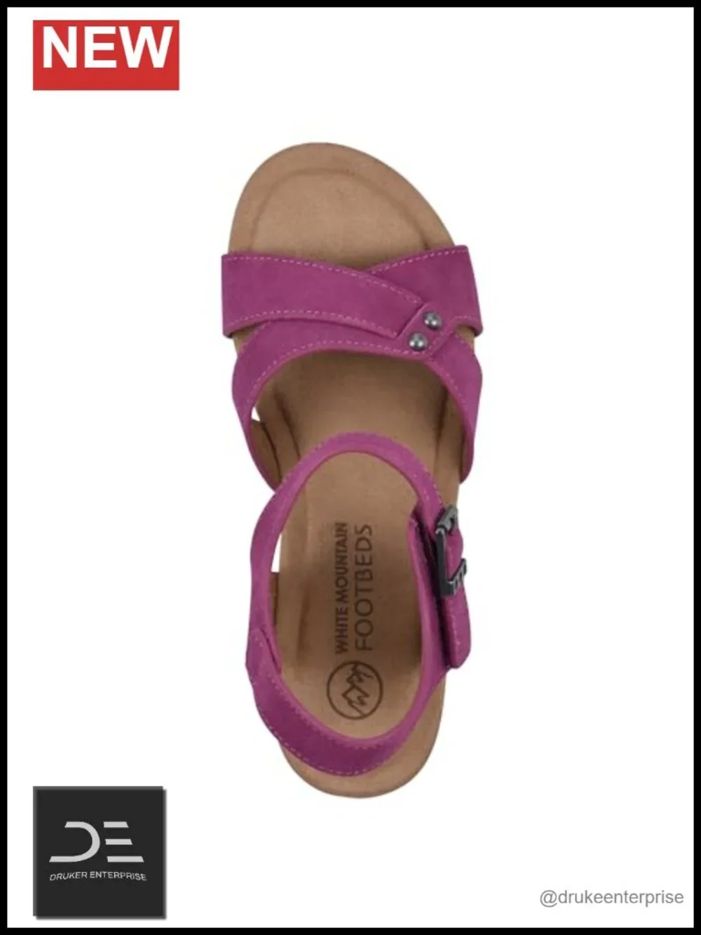 Women's Leather Strap Espadrille Wedge Sandals with Cushioned Insole - Round Toe